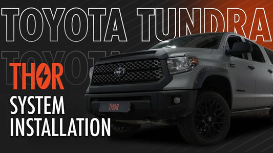 Instalación del sistema de escape THOR en una Toyota Tundra.